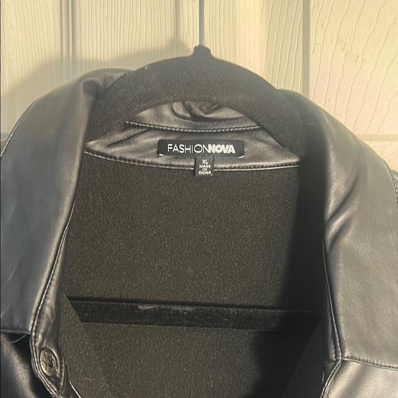 Black Faux Leather Jacket - Picture 2 of 7